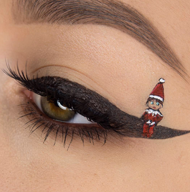 Super Cute Christmas Cat-Eye Flicks With Elves And Bows