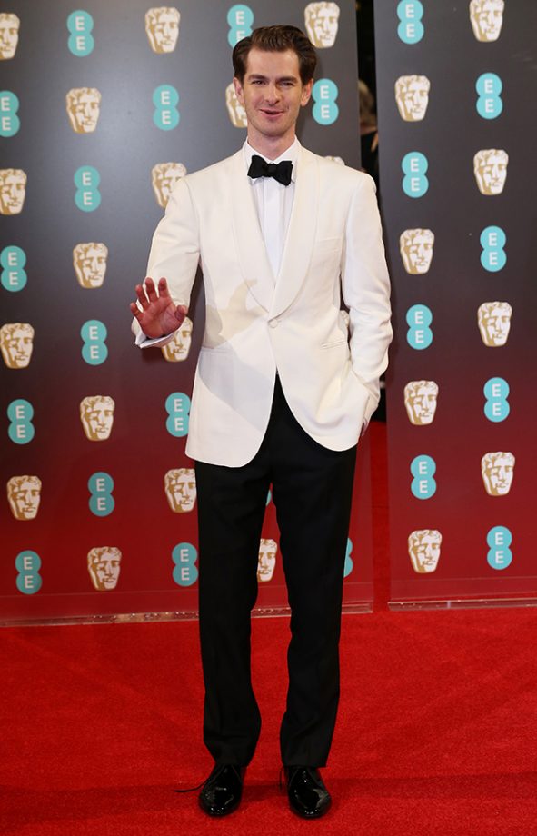 Andrew Garfield went for white on the red carpet