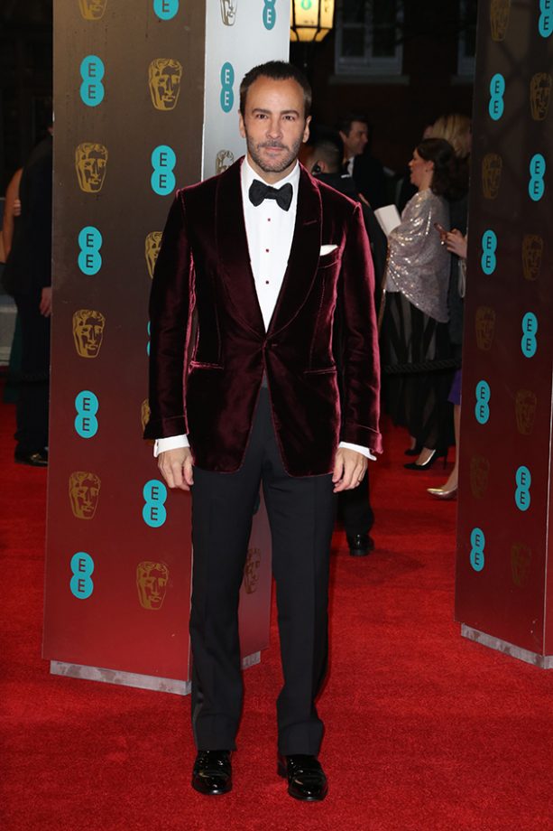 Designer and film director Tom Ford looked suitably stylish in velvet