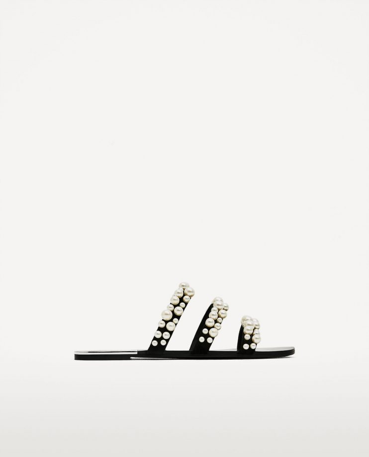 Pearl strappy sandals, £39.99, Zara