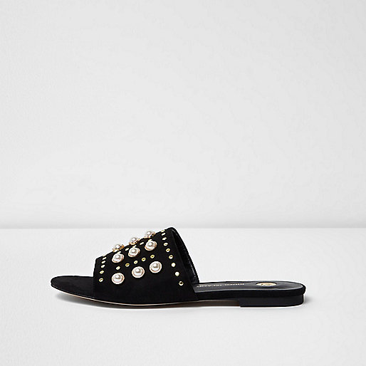 Black slides, £38, River Island