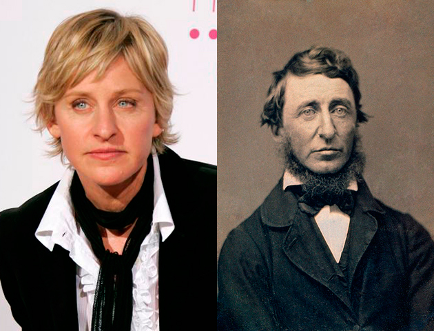 Celebrity look-alike: Ellen Degeneres and poet Henry David Thoreau