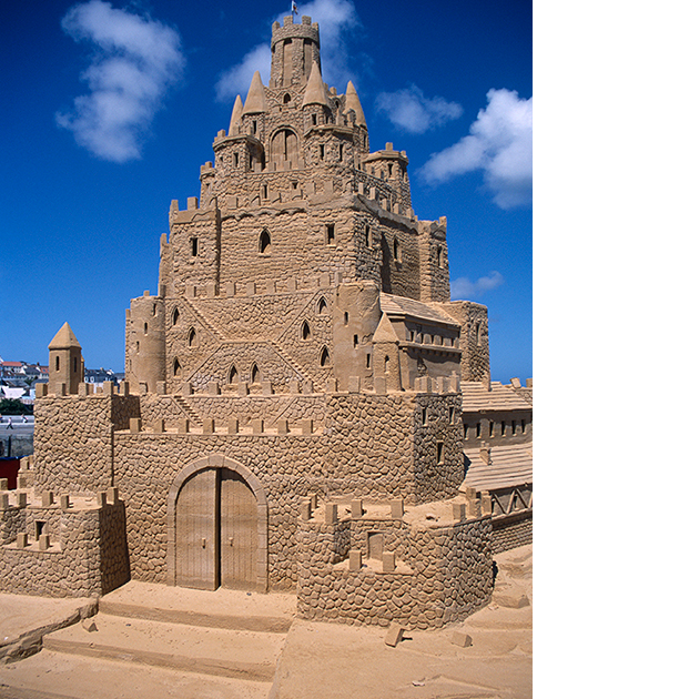 sand art castle in Guernsey