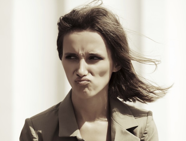 Woman looking very annoyed