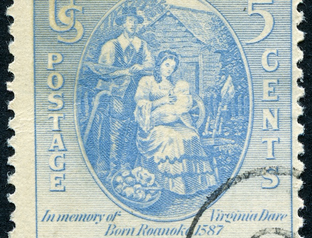 US stamp commemorating the birth of Virgina Dare in 1587. (Photo: iStockphoto)