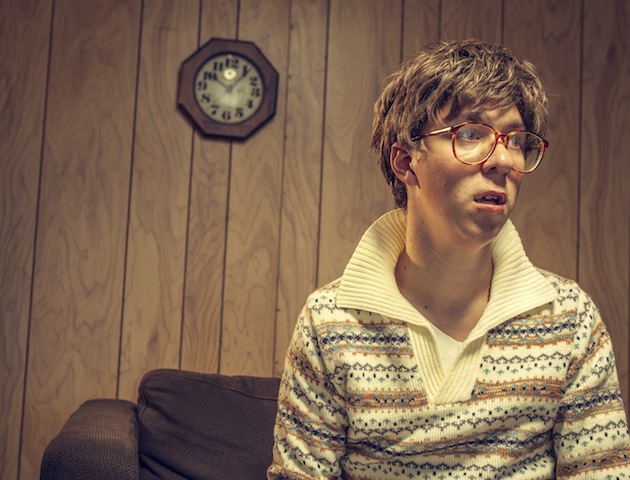 Young boy nerdy glasses