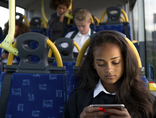 School kids on bus