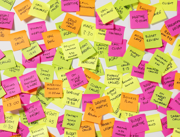 image of dozens of colourful post it notes