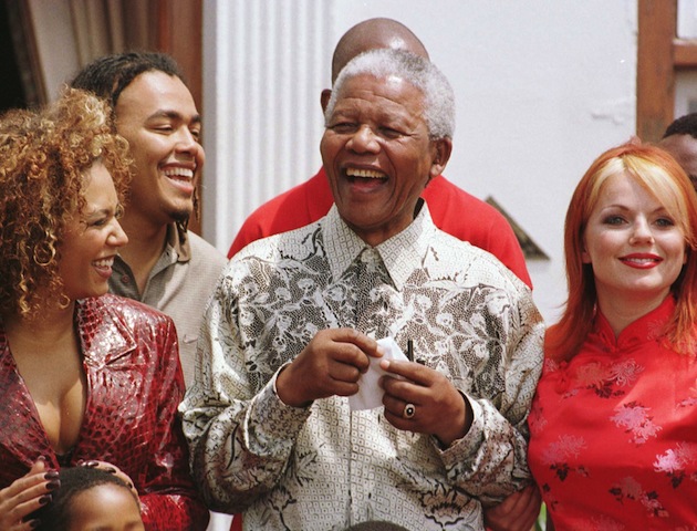 the spice girls with Nelson Mandela