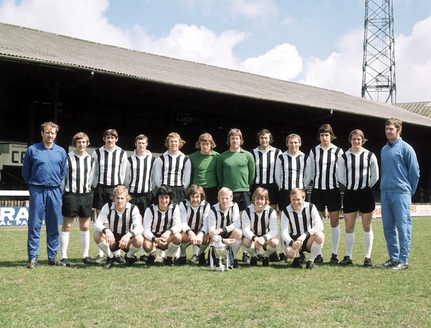 Grimsby Town football team from 1972 with Lawrie McMenemy