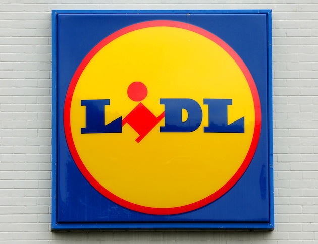 General view of Lidl supermarket logo in Swadlincote, South Derbyshire. PRESS ASSOCIATION Photo. Picture date: Wednesday August 1, 2012. See PA story. Photo credit should read: Rui Vieira/PA Wire