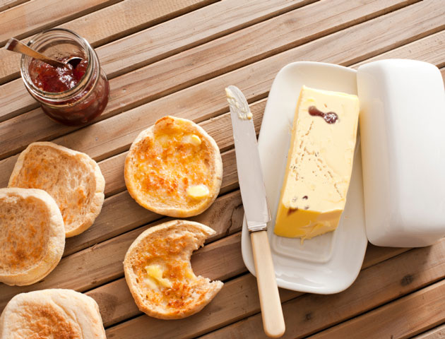 jam and butter toast