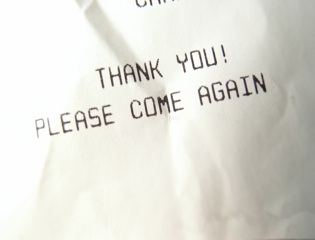 Orgasms: 'Please come again' on receipt
