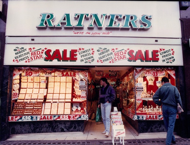 Mandatory Credit: Photo by Jenny Goodall/ANL/REX/Shutterstock (1588549a) Scene Outside Ratners The Jewellers Scene Outside Ratners The Jewellers