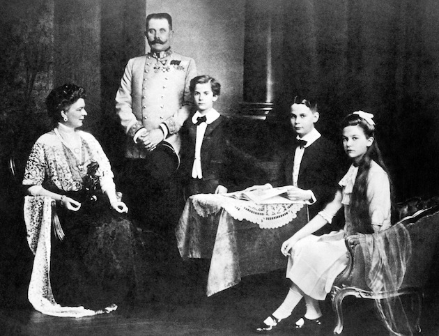 A portrait of Archduke Franz Ferdinand and his family - Duchess Sophie and children Maximilian, Ernst and Sophie.