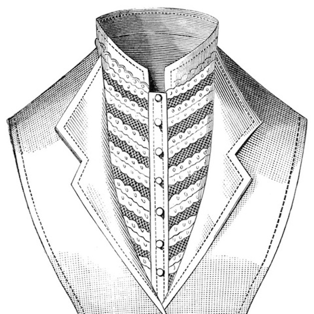 Illustration of victorian gentleman's collar