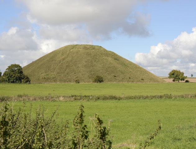Silbury Hill Ancient artificial mound near Avebury in Wiltshire, England