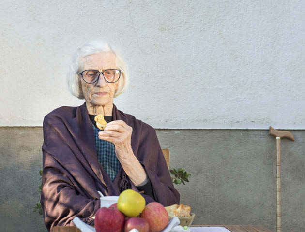 Old person chewing