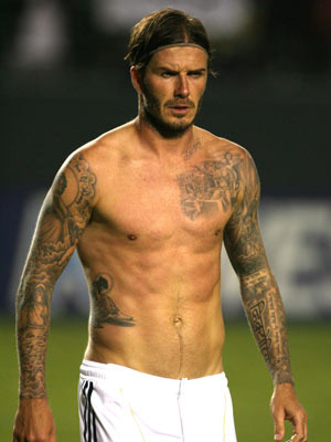 Harper Seven tattoo at LA Galaxy David Beckham shows off Harper tattoo