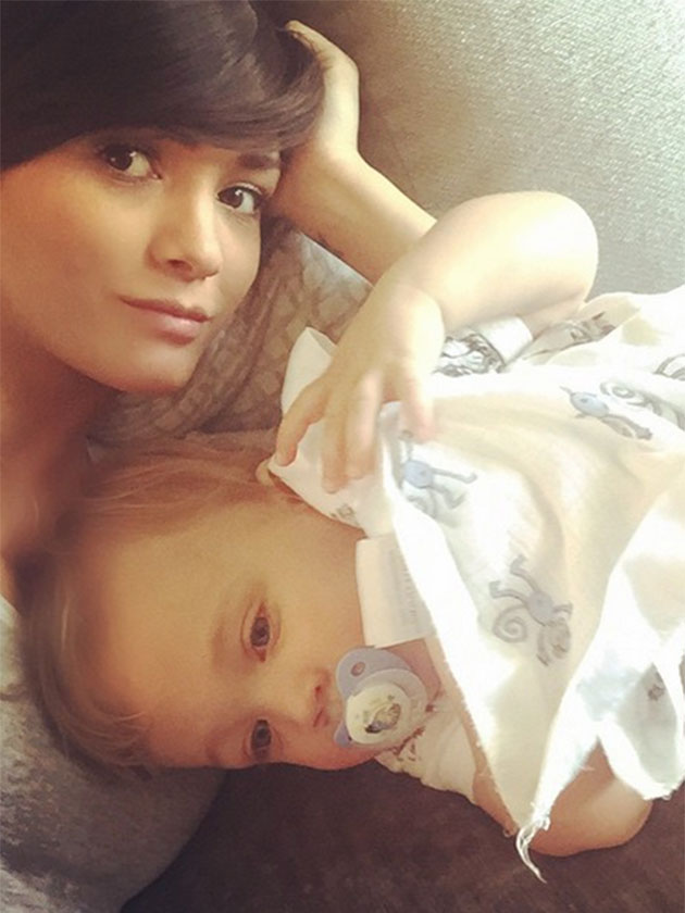 Frankie Bridge and son Parker