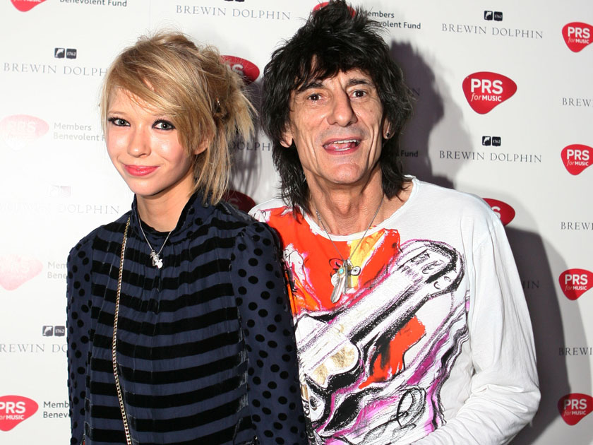 Mandatory Credit: Photo by Judy Totton/REX/Shutterstock (1023047b) Ronnie Wood and his girlfriend Ekaterina Ivanova 'Helping the Heart of Music' in aid of the PRS for music members benevolent fund, Royal Albert Hall, London, Britain - 25 Oct 2009 Musical stars take part in the 'Helping the Heart of Music' event at the Royal Albert Hall. The show was held in aid of the PRS for Music Members Benevolent Fund, which helps and supports musicians, songwriters, composers and their dependents, wherever they are, by awarding grants or loans. For the event The Faces reunited for the first time in 35 years. Mick Hucknall stood in for the band's lead singer, Rod Stewart, as he had solo album commitments in America.