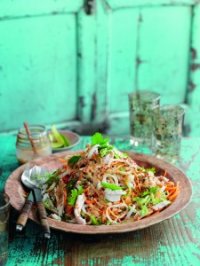 You ’ll want to make some noise about this sumptuous salad. Peanut butter gives it a delicious salty nuttiness, with lime adding zest and chilli flakes bringing the heat – a tongue-tingling firework display of flavours!