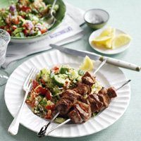 Harrisa really jazzes up these juicy lamb skewers.