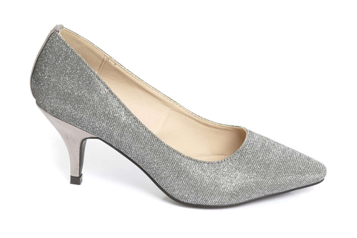 Bhs nude shoes Nude patent 'Chariot' high stiletto heel wide fit pointed shoes.