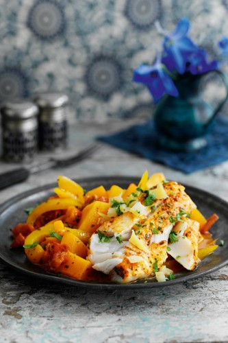 A wonderful combination of succulent fish and colourful veg, gently cooked together to produce a light, yet substantial dish.
