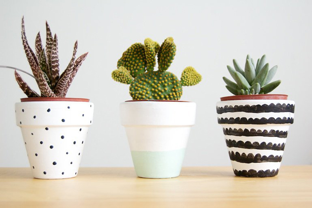 Painted Pots via A LIttle Birdy