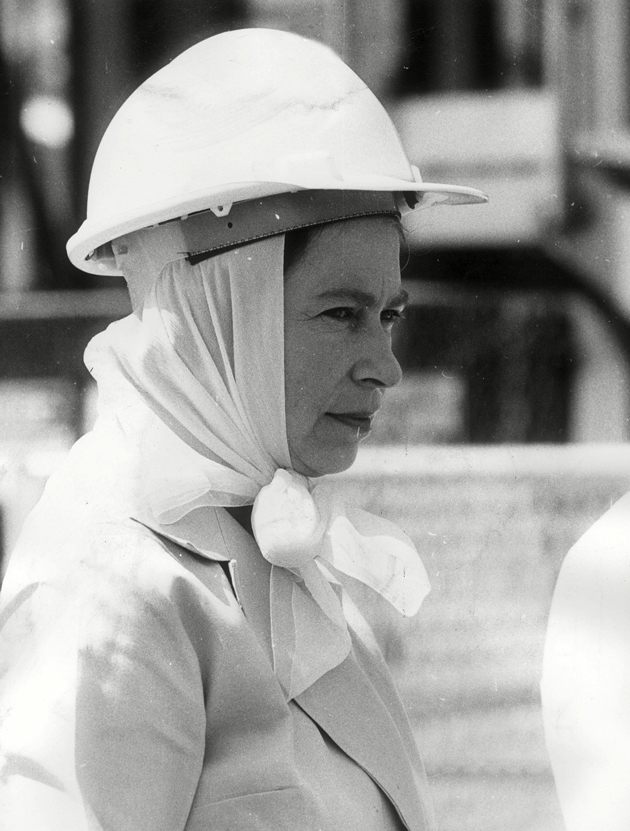 The Queen still manages to retain an air of elegance, even in a hard hat, during a visit to Mount Isa.