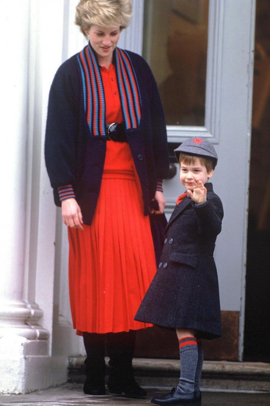Prince William's first day at Wetherby School, Pembridge Square in 1987