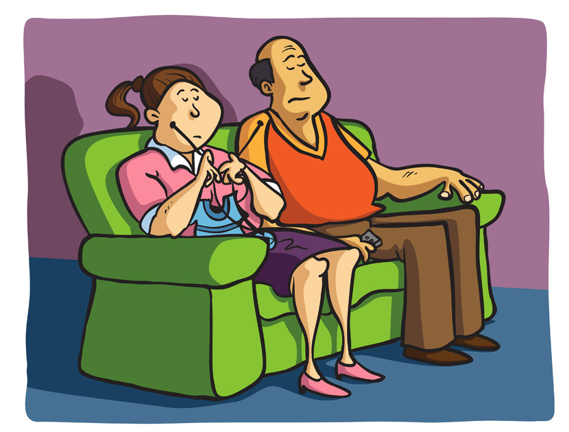 Knitting in front of the TV