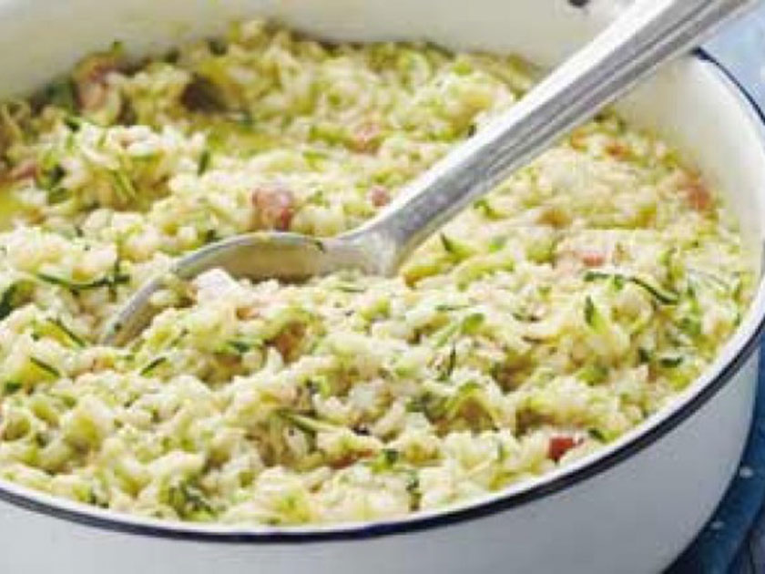 Courgette and bacon risotto