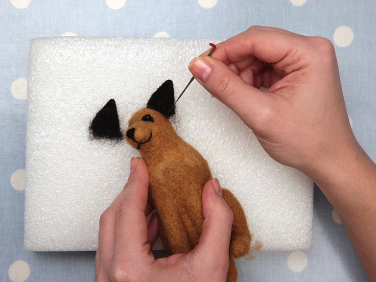 Needle felting a toy dog Woman's Weekly