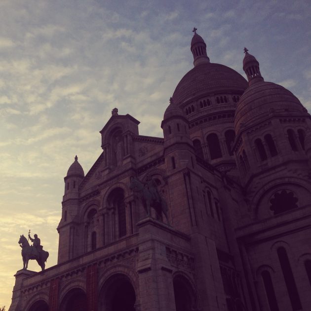 Sunset over Montmartre in Paris