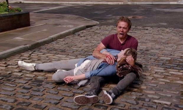 Kylie Platt's husband David (Jack P Shepherd) found her dying on the cobbles
