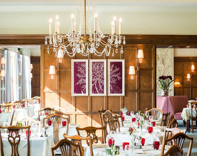 Ragdale Hall's main restaurant. There is also another, less formal dining area.