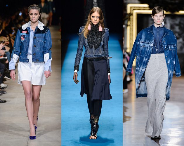 (L-R) Miu Miu, DSquared2 and Stella McCartney all championed the denim cover-up for the new season.