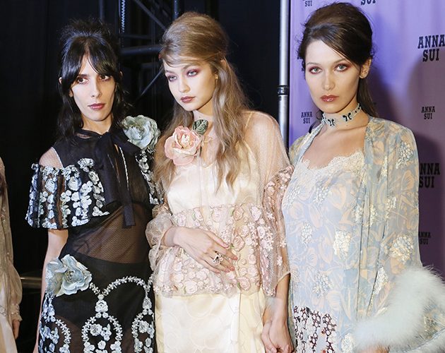 Bella Hadid falling over on the catwalk