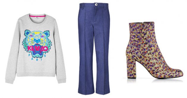 Kenzo jumper £175, Marc Jacobs trousers £350, Kurt Geiger boots £230