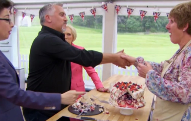 Jane was awarded a double handshake from Paul for her signature bake...