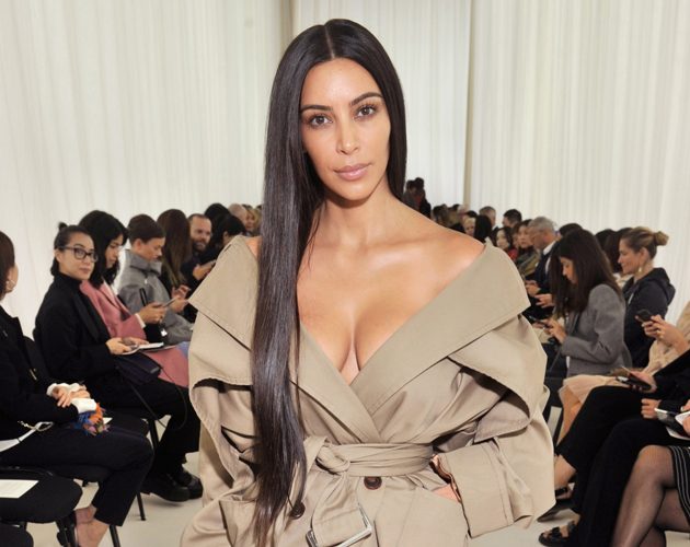 kim kardashian, make up, beauty, paris fashion week, balenciaga