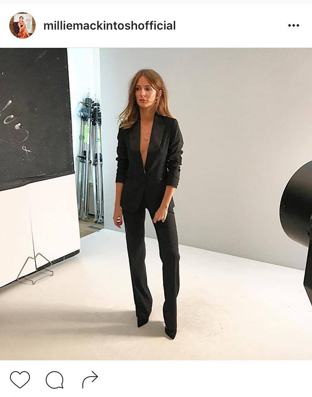 Millie reacted by posting this snap from her ASOS shoot...