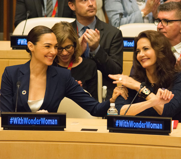 Gal Gadot and Lynda Carter were both in attendance as Wonder Woman was named UN Ambassador for Empowerment of Women and Girls