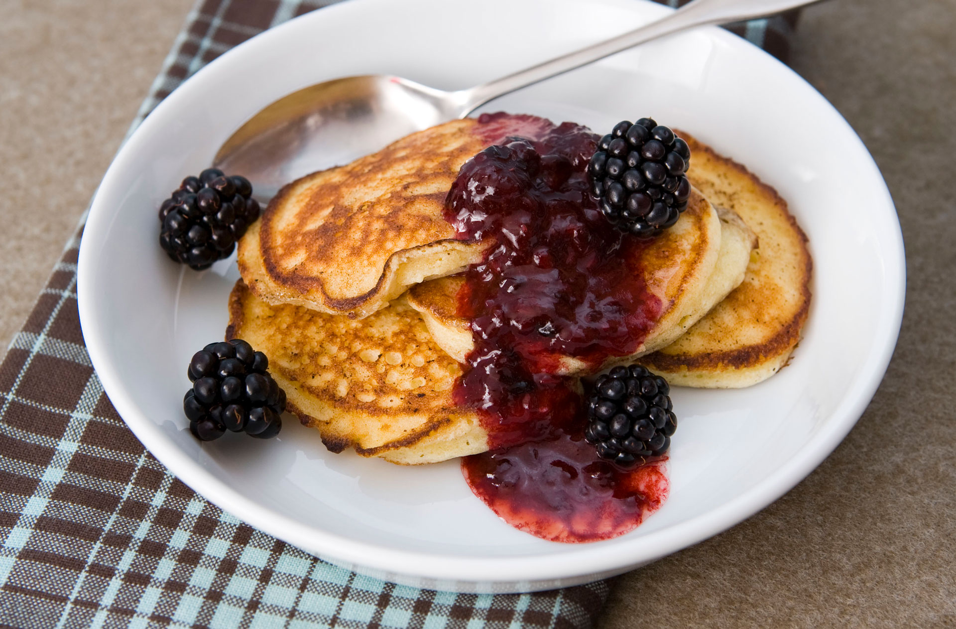 Ricotta Cheese Pancakes With Blackberry Butter Dessert Recipes