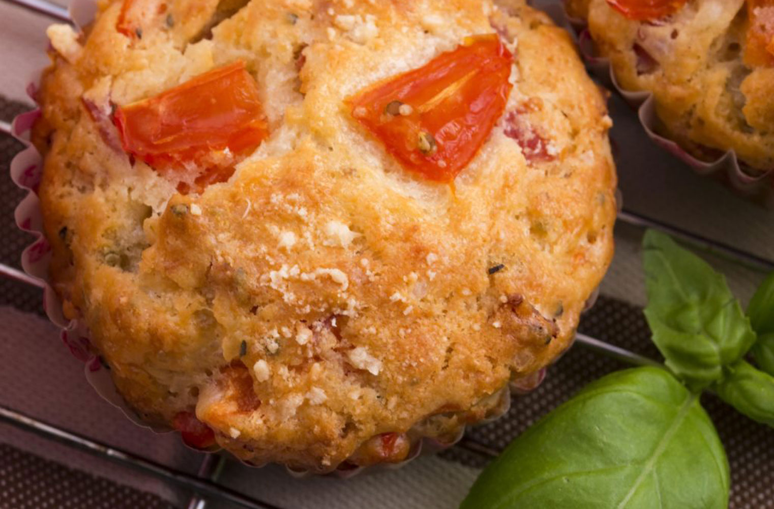 Edam, bacon and sun-dried tomato muffins