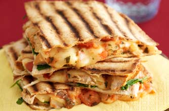 Mexican chicken and cheese tortillas