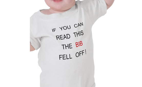 bib fell off, baby clothes