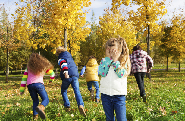 Kids party games, hide and seek